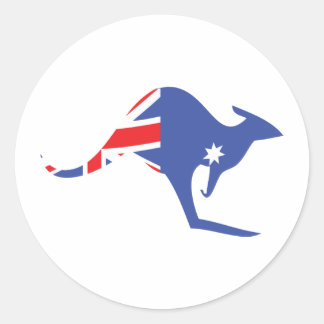 Pegatina Redonda canguro australiano