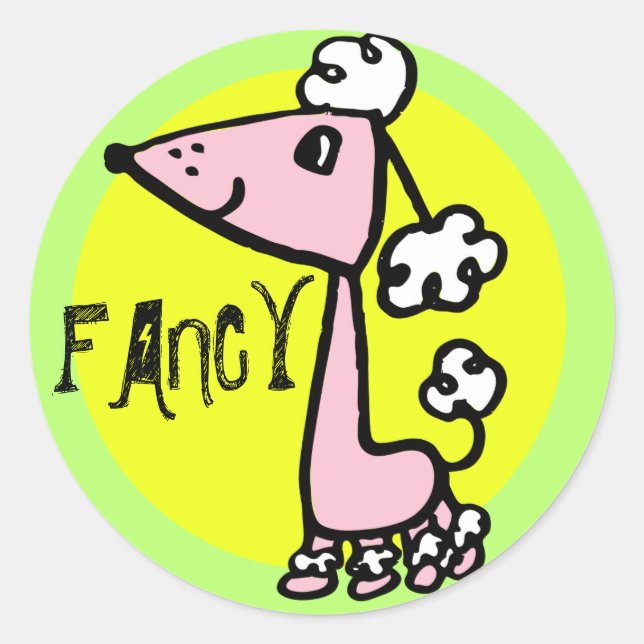 PEGATINA REDONDA CANICHE (Anverso)