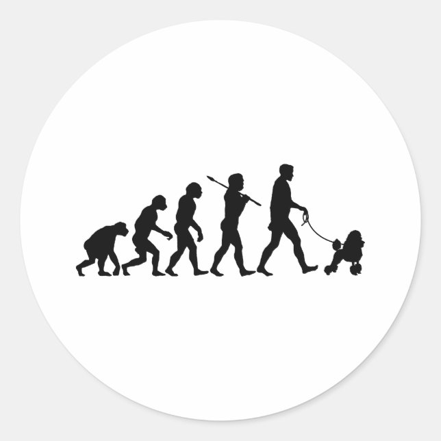 Pegatina Redonda Caniche (Anverso)