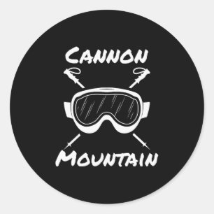 Pegatina Redonda Cannon Mountain Franconia Notch Esquí Esquiador Ga