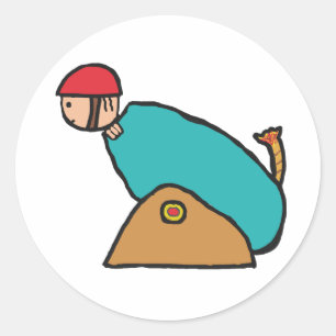 Pegatina Redonda Cannonball humano