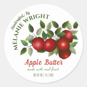 Pegatina Redonda Cañón de fruta de Apple