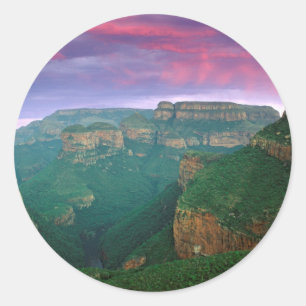 Pegatina Redonda Cañón del río Blyde al atardecer, Sudáfrica