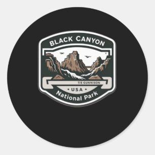 Pegatina Redonda Cañón Negro Del Parque Nacional De Gunnison St