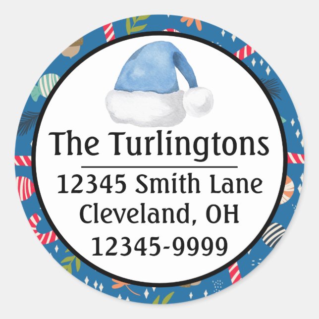 Pegatina Redonda Cañones de canto y Navidades envueltos dulce (Anverso)