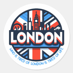 Pegatina Redonda Cansado de Londres
