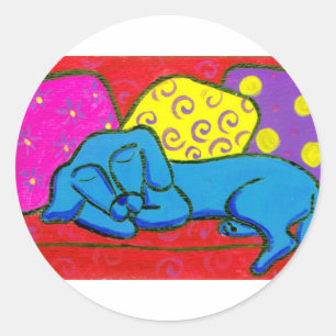 Pegatina Redonda Cansado de perro