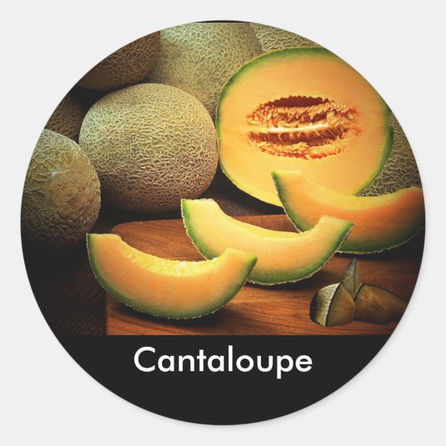 Pegatina Redonda Cantaloupe (Anverso)