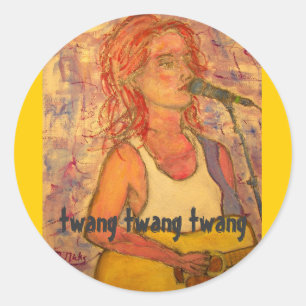 Pegatina Redonda cantante twang twang twang