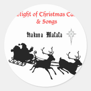 Pegatina Redonda Cantar a lo largo de los Navidades - villancicos y