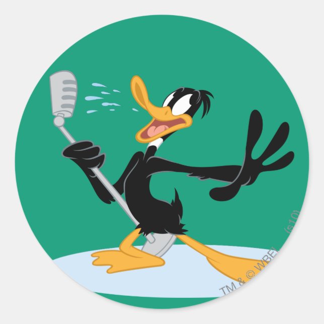 Pegatina Redonda Canto DAFFY DUCK™ (Anverso)