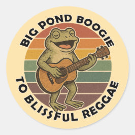 Pegatina Redonda canto de rana divertida