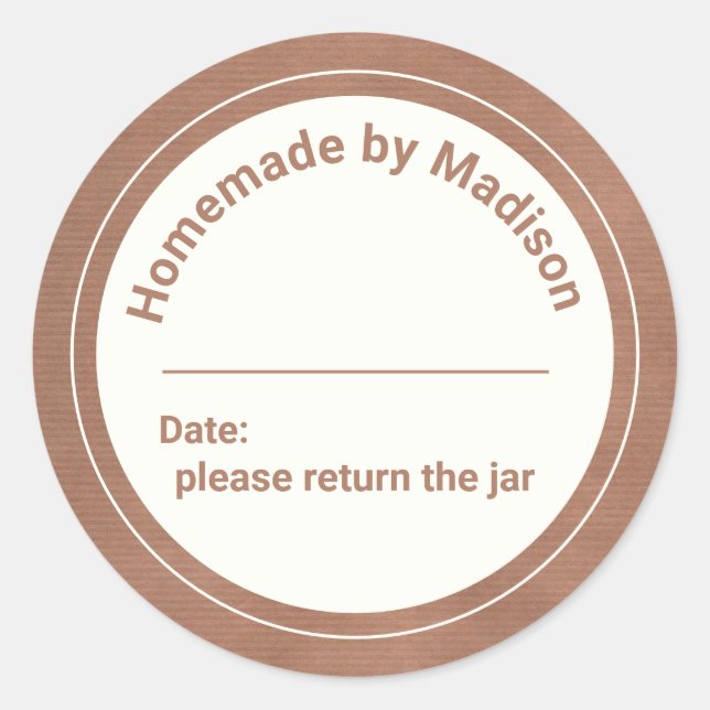 Pegatina Redonda Canto personalizado casero | Devolver el Jar (Anverso)