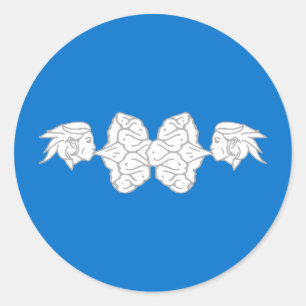 Pegatina Redonda Cantón de la placa de la población de Elvegast