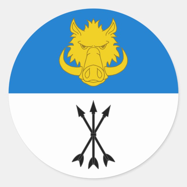 Pegatina Redonda Cantón de Vest Yorvik (Anverso)