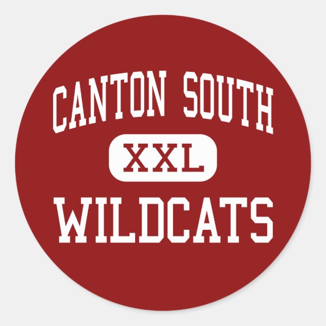 Pegatina Redonda Canton South - Wildcats - High - Canton Ohio (Anverso)