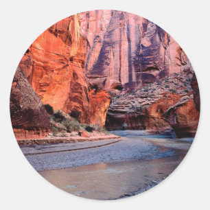 Pegatina Redonda Canyon River Bend Paria