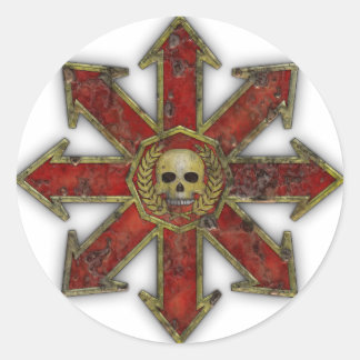 Pegatina Redonda Caos - Rojo