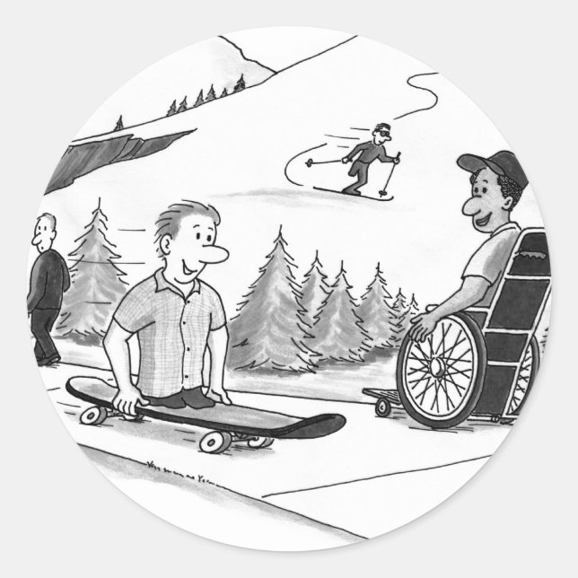 Pegatina Redonda Capacidad de discapacidad (Anverso)