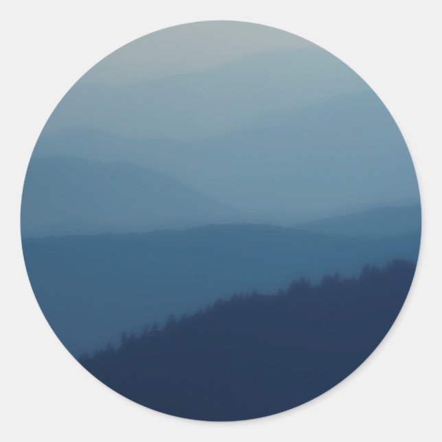 Pegatina Redonda Capas azules (Anverso)