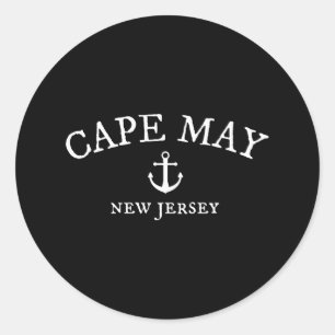 Pegatina Redonda Cape May New Jersey