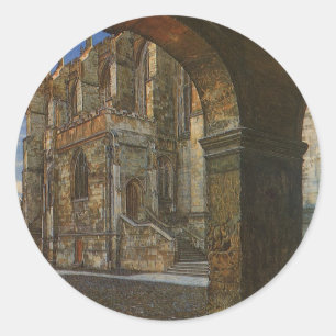 Pegatina Redonda Capilla del Colegio Eton por Anna Alma Tadema