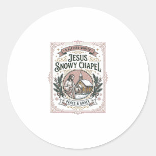 Pegatina Redonda Capilla Jesús Nevada Capilla Jesús Nevada Fe Crist