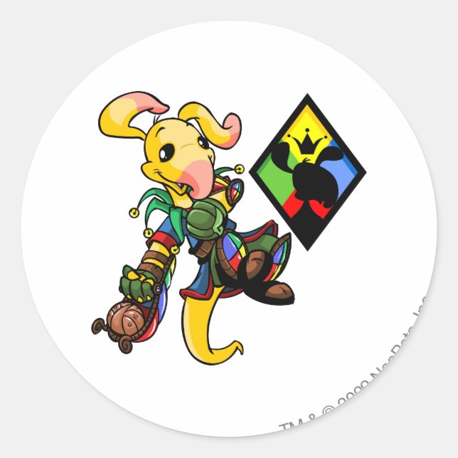 Pegatina Redonda Capitán 1 del equipo de Roo Island (Anverso)