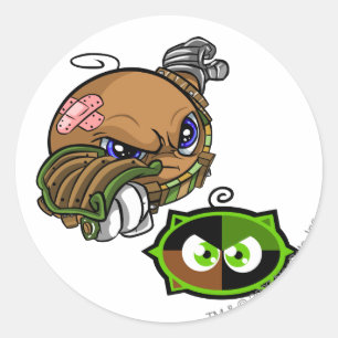 Pegatina Redonda Capitán 1 del equipo del lago Kiko