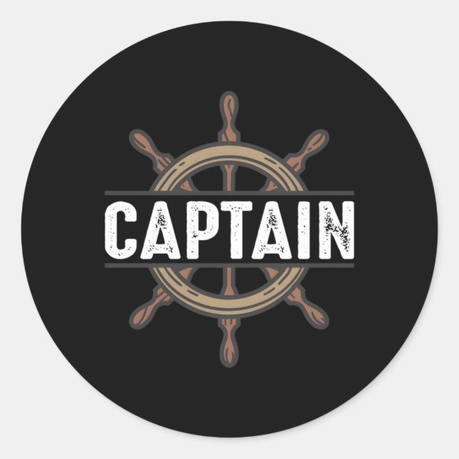 Pegatina Redonda Capitán De Marineros O Primer Destino (Anverso)