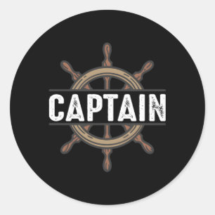 Pegatina Redonda Capitán De Marineros O Primer Destino