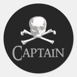 Pegatina Redonda Capitán de Piratas