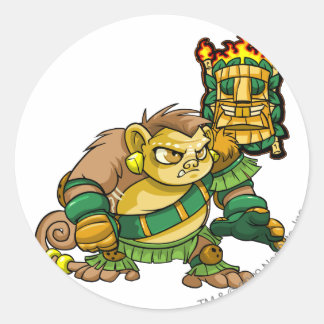 Pegatina Redonda Capitán del equipo de Mystery Island 1