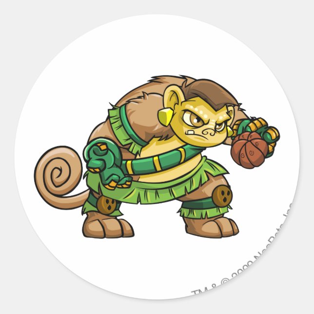 Pegatina Redonda Capitán del equipo de Mystery Island 2 (Anverso)