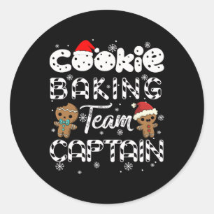 Pegatina Redonda capitán del equipo de preparación de galletas ging