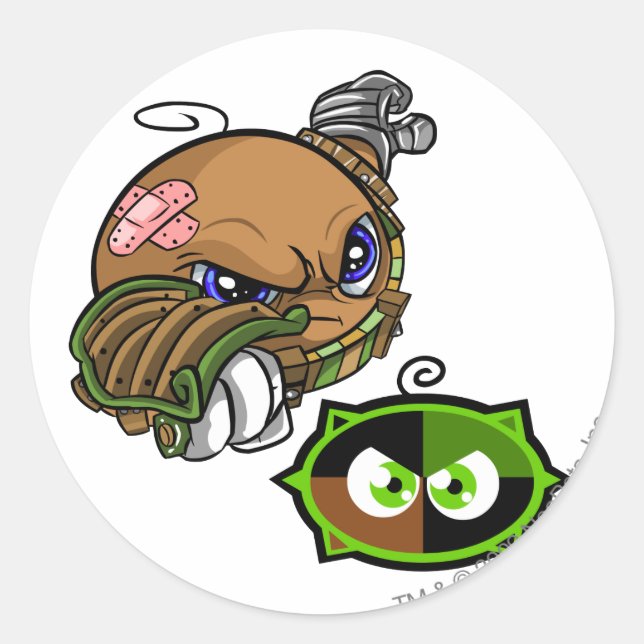 Pegatina Redonda Capitán del equipo del Lago Kiko 1 (Anverso)