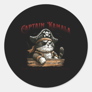 Pegatina Redonda Capitán Kamala