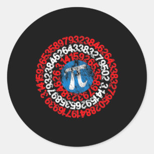 Pegatina Redonda Capitán matemático Pi Superhéroe matemático Nerd G