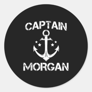 Pegatina Redonda Capitán Morgan Cumpleaños Divertido Ised Apellido 