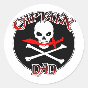 Pegatina Redonda Capitán Papá (Cutlass)