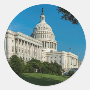 Pegatina Redonda Capitol Building West View