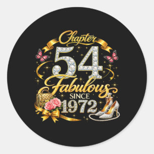 Pegatina Redonda Capítulo 54 Fabuloso Desde 1972 Floral 54