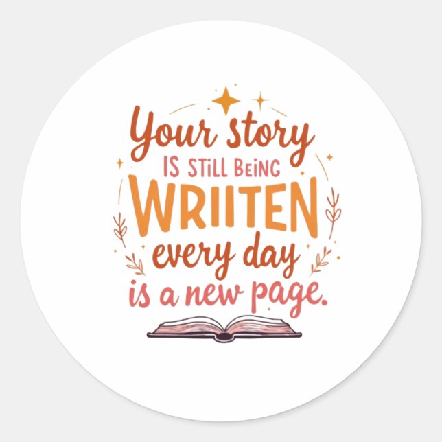 Pegatina Redonda Capítulo no escrito: Libro y arte de estrellas (Anverso)