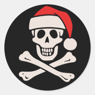Pegatina Redonda Cap'n Claus