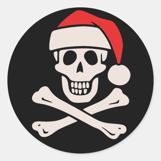 Pegatina Redonda Cap'n Claus (Anverso)