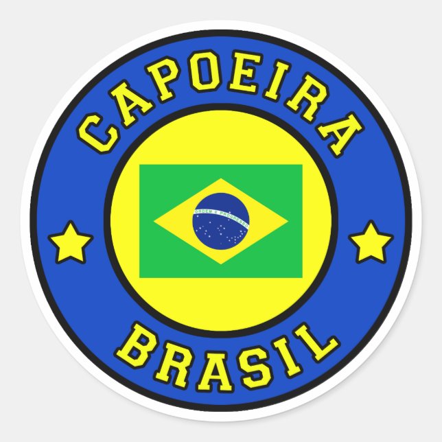 Pegatina Redonda Capoeira Brasil (Anverso)