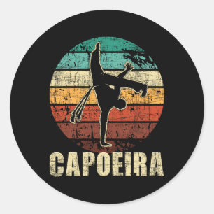 Pegatina Redonda Capoeira - Kickboxing Artes Marciales Brasileñas M