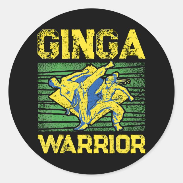 Pegatina Redonda Capoeira Para Los Amantes De La Capoeira (Anverso)