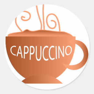 Pegatina Redonda Cappuccino