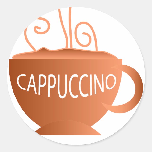 Pegatina Redonda Cappuccino (Anverso)